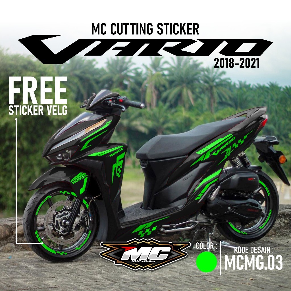 Cutting Sticker - Aksesoris Motor Stiker Honda Vario 125 & 150 New Terbaru 2018 2019 2020 2021 Free 