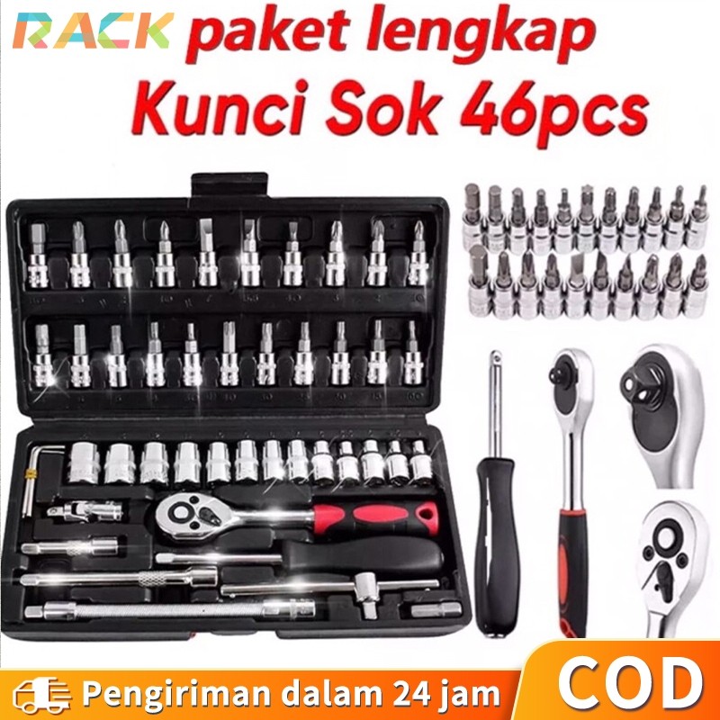 Tool Set Kunci L Kunci Shock Motor Set Kunci R 46pcs KUNCI SOK SET