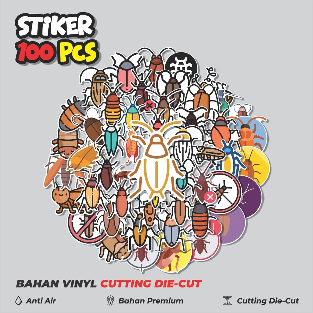 Terbaru 50 pcs Kecoa Dekorasi Lucu Kreatif untuk Notebook, Skateboard, HP