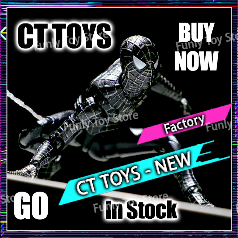 In Stock Ct Toys Spiderman Figure Black Suit Version Tobey Maguire Symbiote Spider-Man Anime Action 