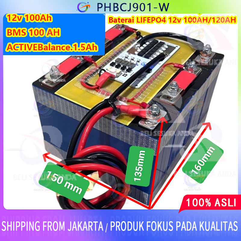 Baterai Lifepo4 12v 100Ah + BMS 120A BMS CATL/BYD Battery Lifepo4 3.2V BMS UPS 100% daya Penuh 5 tah
