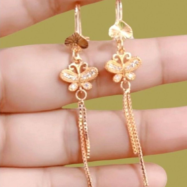 Anting Jurai Titanium Desi Anak Kupu Kupu Anti Karat Anting Titanium Anti Karat
