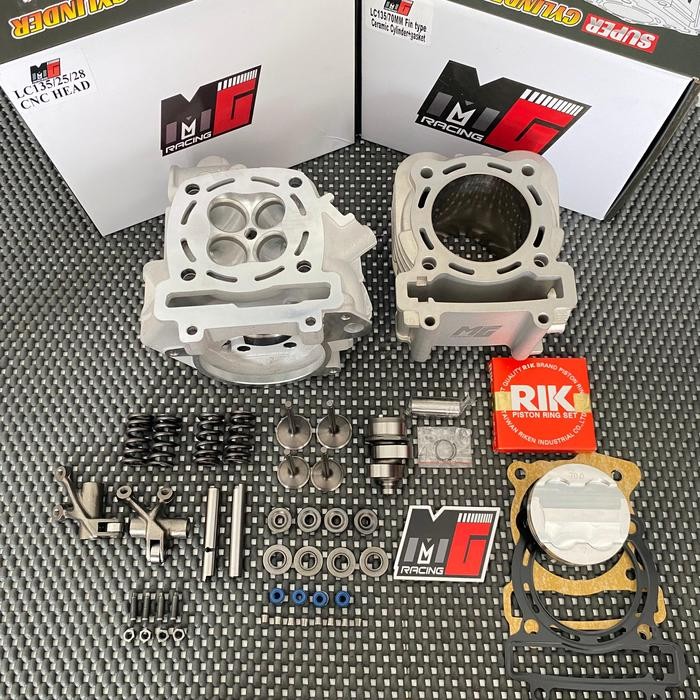 Ready Paket boreup mx king head fin 25/28 blok mx king 70 ceramic piston fjn forged mg racing type f