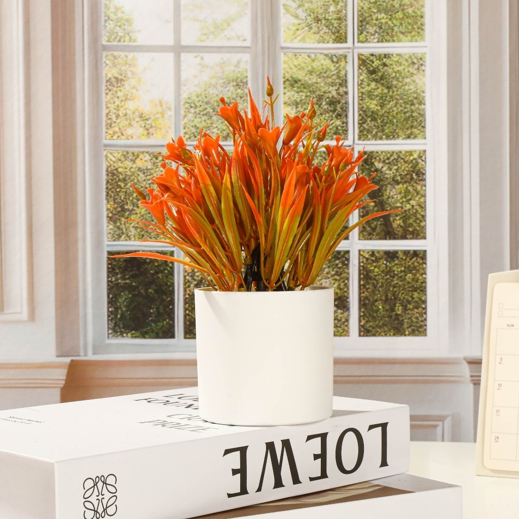 Tanaman Hijau Bakung Bunga Tiruan Hiasan Pernikahan & Bonsai