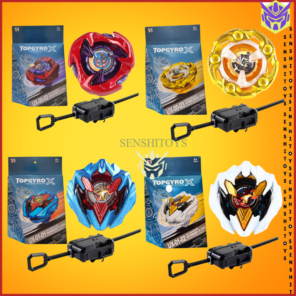 mainan gangsing topgyro Koleksi Gasing set launcher UX Series X