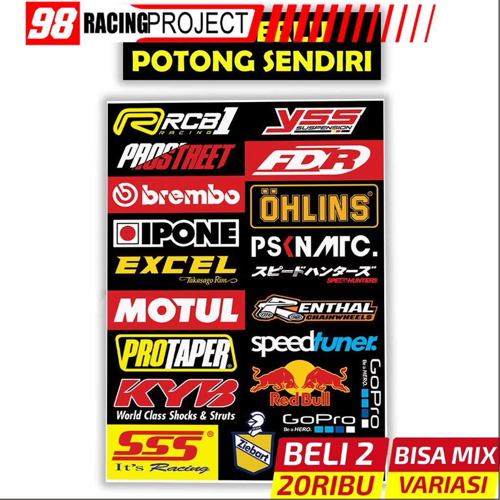 Stiker Sponsor Racing, Stiker Motor, Sticker Motor, Stiker Motor Keren, Stiker Racing Motor