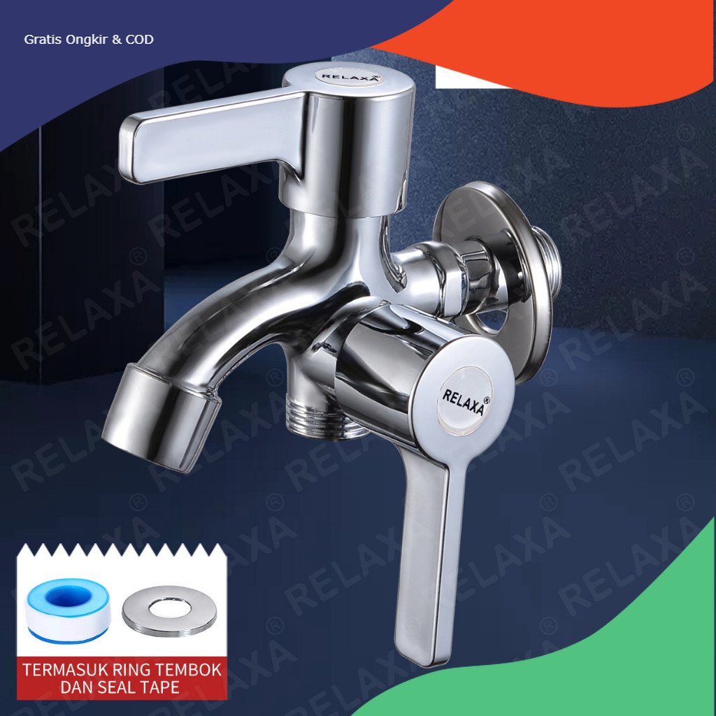 KRAN CABANG Keran Air Shower Kamar Mandi Cocok Untuk Kamar Mandi dan Mesin Cuci Keran Cabang Engkol 