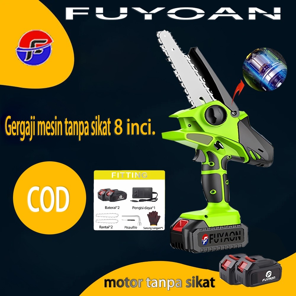 COD  Gergaji lithium 8 inci  Gergaji lithium hijau gergaji  chainsaw mini gergaji besi  gergaji kayu