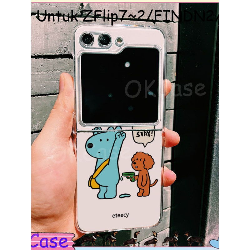 Casing HP Lipat Samsung Z Flip & OPPO N Flip Aesthetic Elegan | Z Flip 7 6 5 4 3 2 F7070 F711 W23 W2