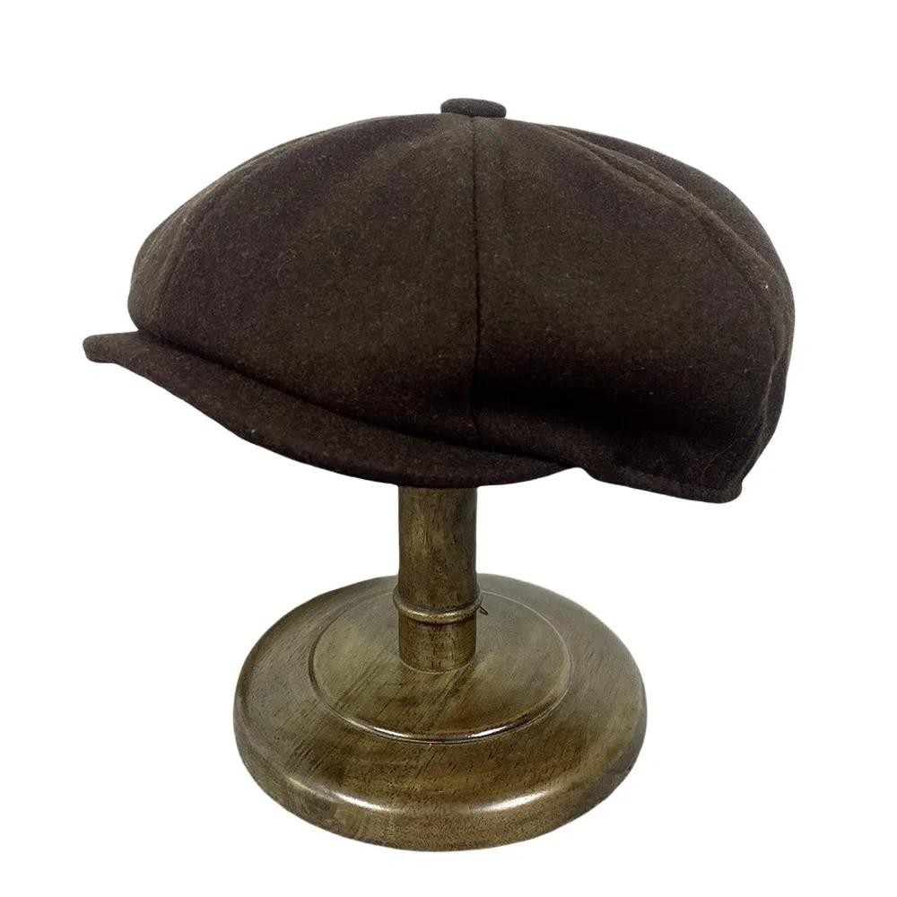Vintage Newsboy Caps Retro Octagonal Hat Fashion Flat Cap For Mens Hats Berets Woolen Hats Casual Ne