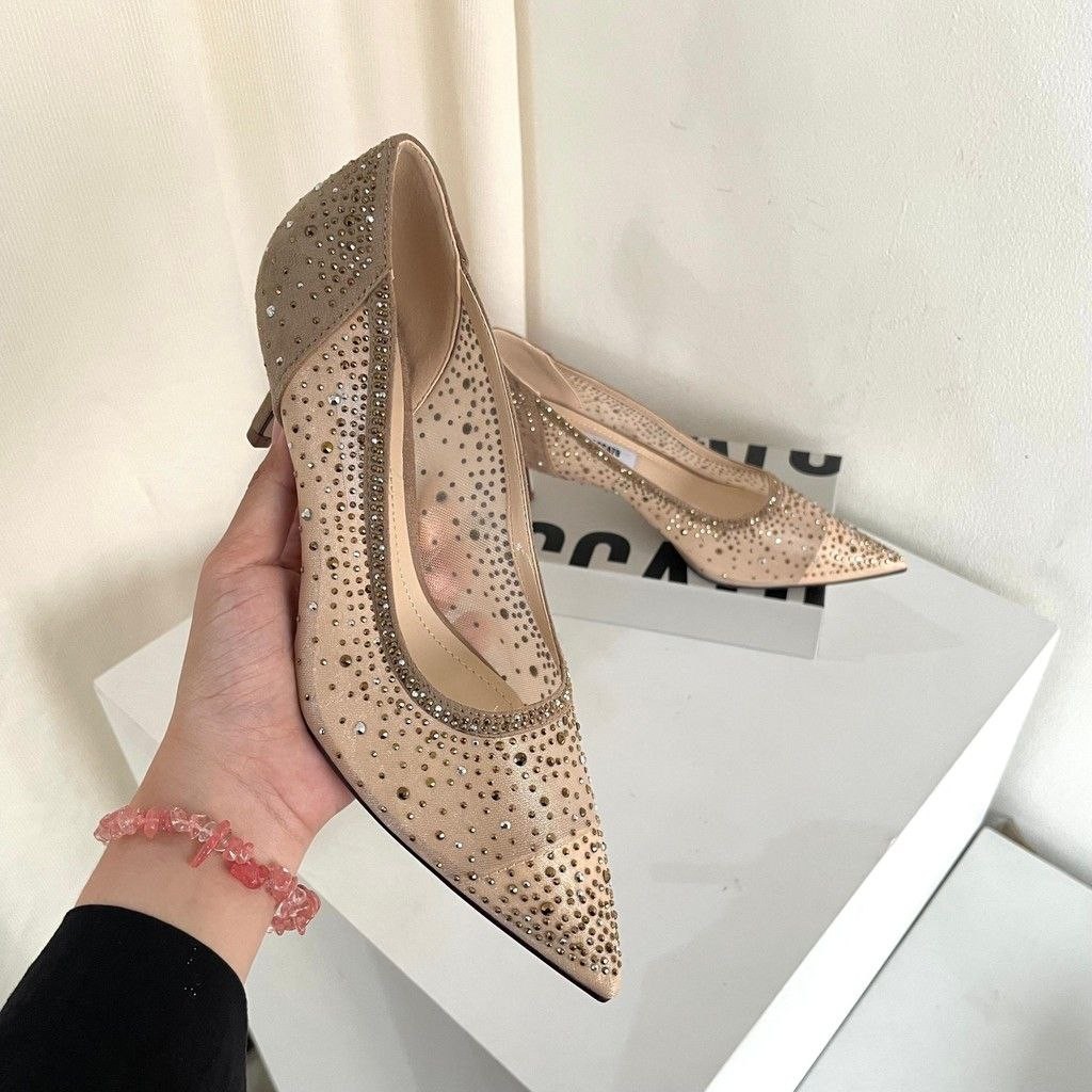 [12.12 Birthday Sale] - Heels Staccato Glitter Nude 59007-1 - 6cm - Sweet Stuff Official