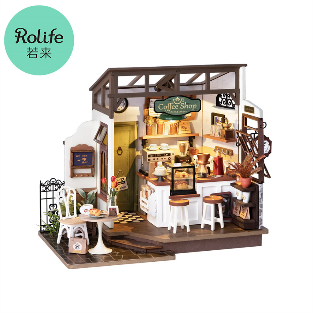 Rolife Y Mini Dollhouse No 17 Cafe Model Kits Y Coffee Shop Dollhouse Kids Miniature Fantasy Doll Ho