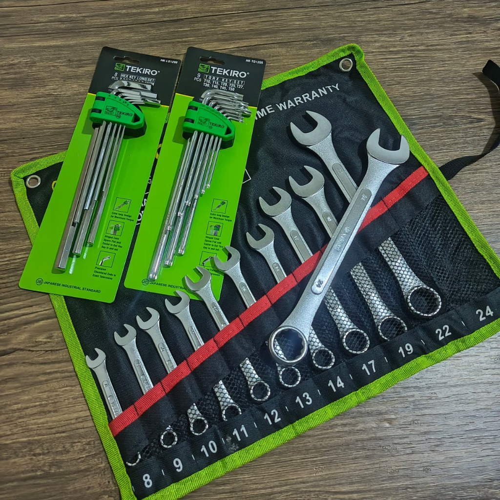 KUNCI RING PAS VELOZ 11 PCS 8-24 MM / Kunci Pas Ring Set VELOZ Lengkap 1 Set + KUNCI L TEKIRO