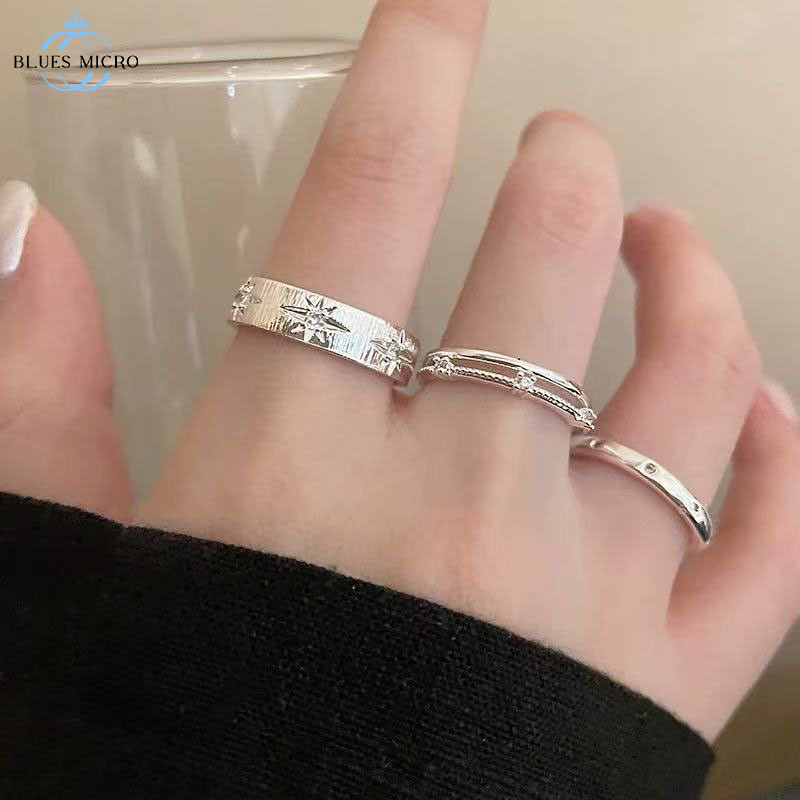 COD Set Cincin Utama Keren Cincin Jari Telunjuk Pembukaan Cincin Wanita Korea Ceruk Mewah