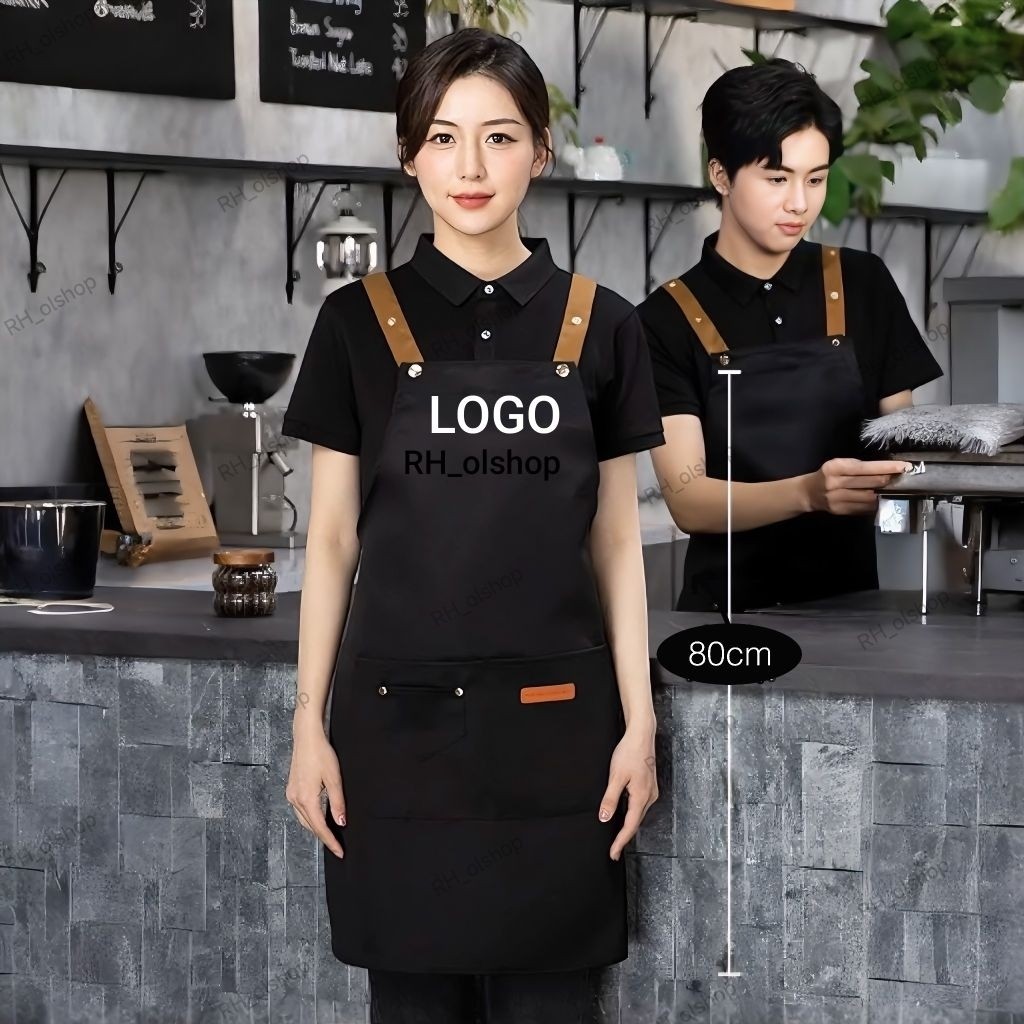 Apron Bahan DRILL Apron Masak Celemek Dapur Apron Korean Style Pria Wanita Apron Barista Apron Barbe