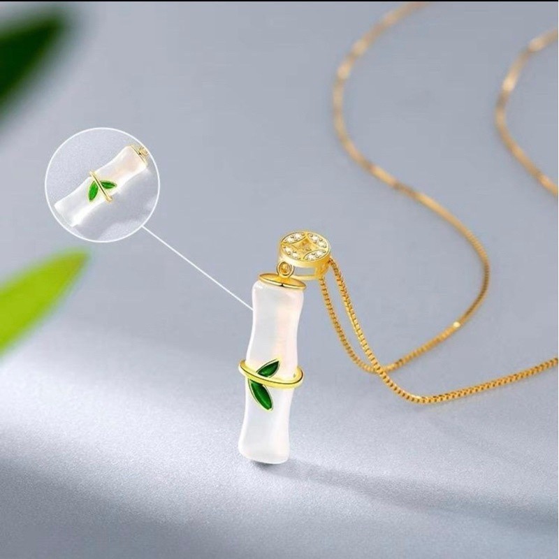 Gelang Giok Bambu Hijau Titanium – Gelang Giok Asli China Elegan & Berkelas