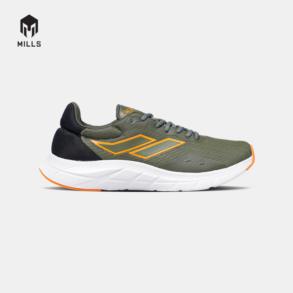 MILLS SEPATU LARI RUNNING SHOES TREXIMO VISION OLIVE/BLACK/ORANGE 9103408