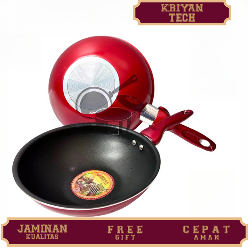 Wajan Aluminium Teflon Penggorengan Supra / SUPRA Mini Wok Aluminium Teflon 22cm-24cm