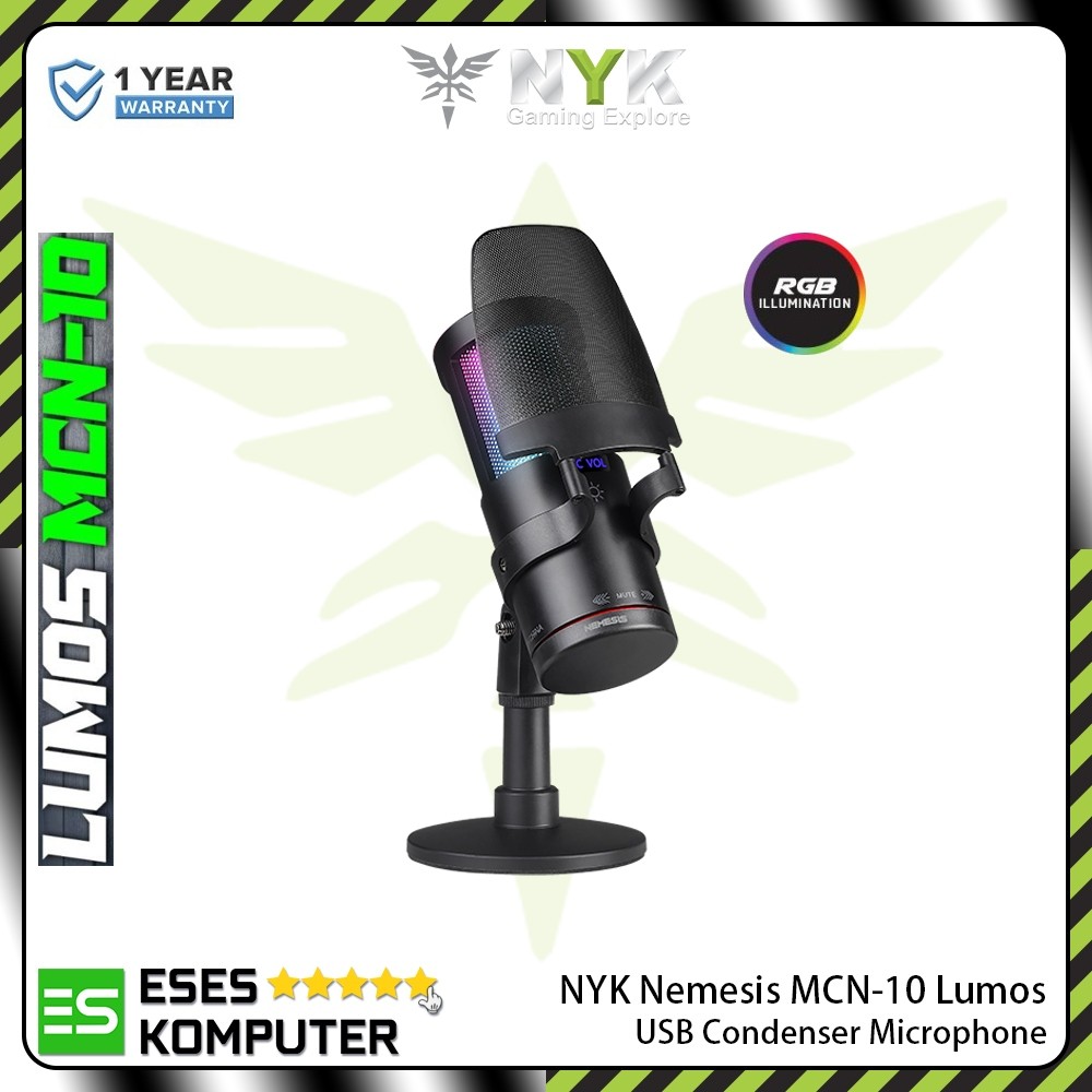Microphone NYK Nemesis MCN-10 MCN10 Lumos RGB | USB Condenser Mic