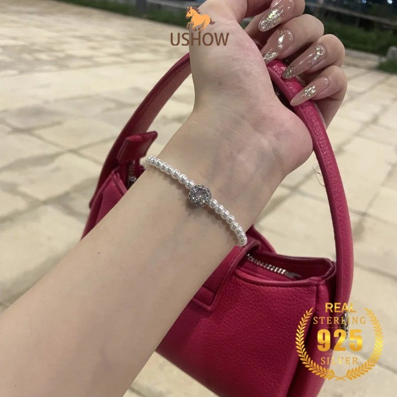 USHOW Gelang Mutiara Perak S925 Baru Grosir