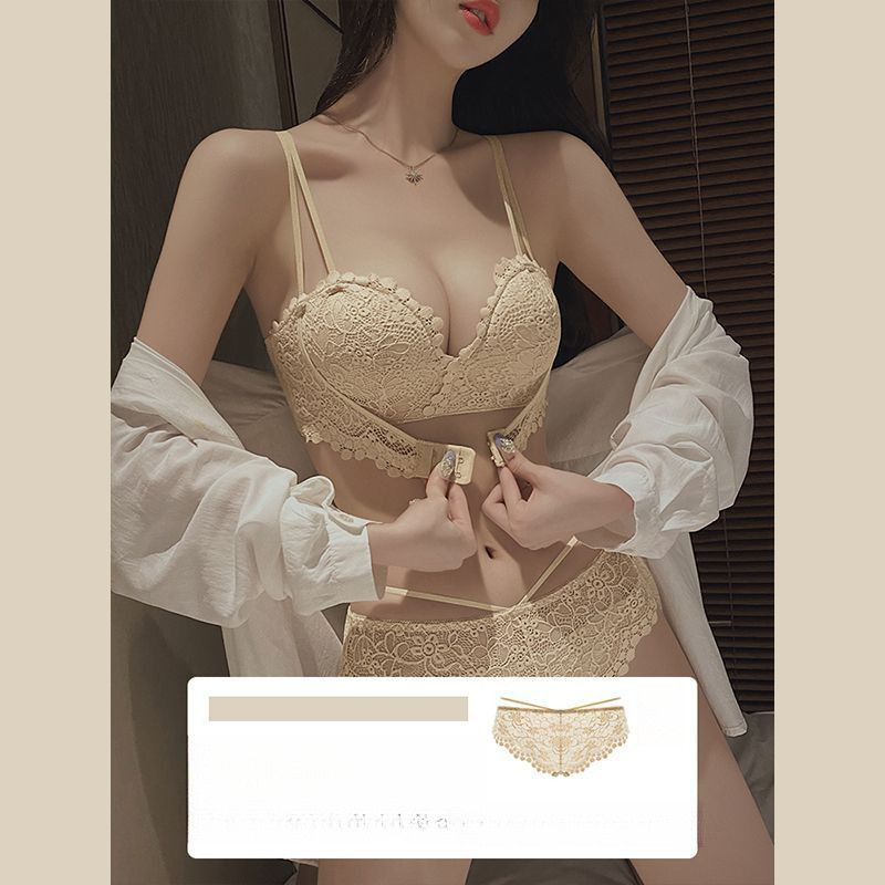[Misteri Cinta][COD]Set Bra Push-Up Wanita Gaya Baru 2026 dengan Bra Bandeau Tanpa Tali Berenda