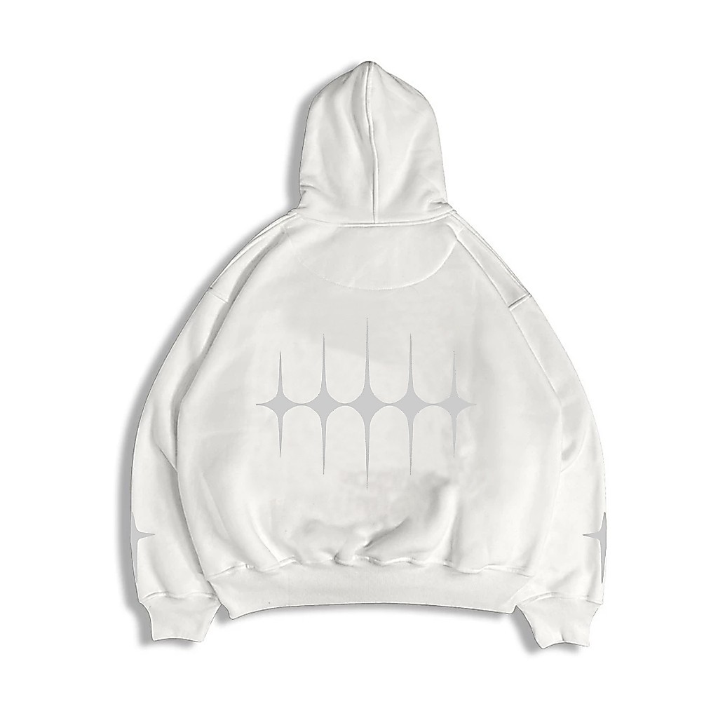Gadabang Hoodie Boxy Oversize Starboy Menyala Sablon Reflective Gdbng Putih