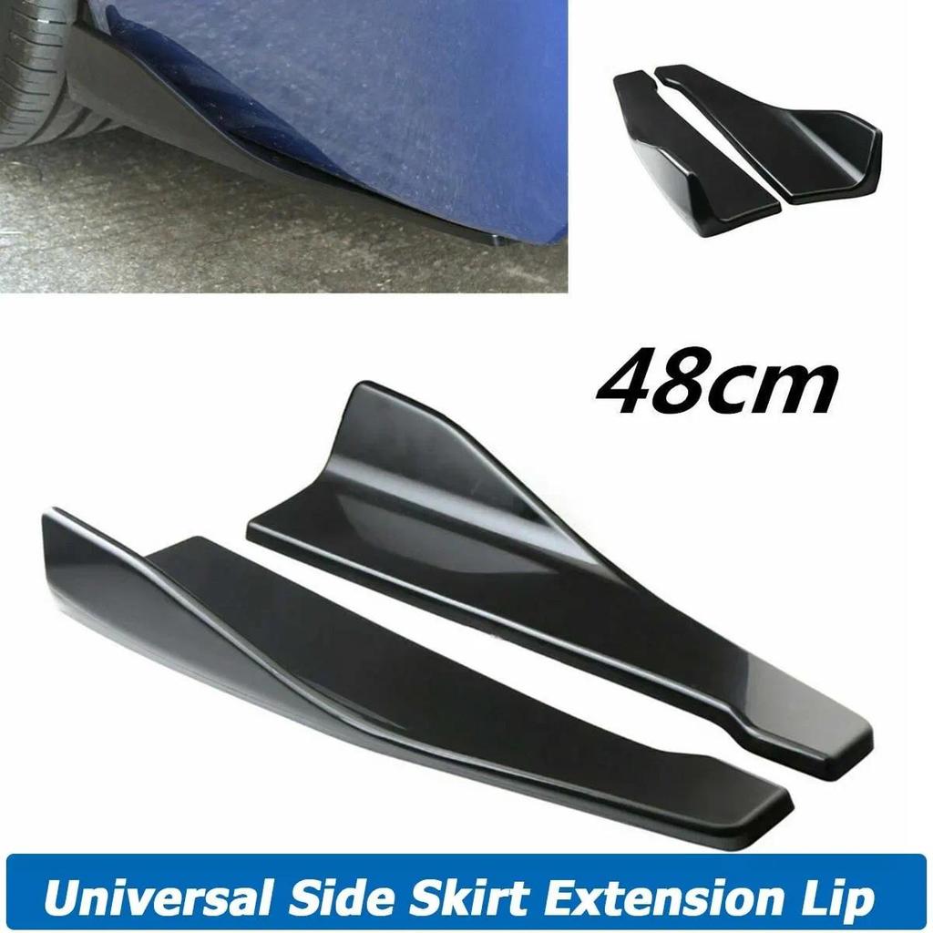 48cm Front Side Skirt & Rear Bumper Lip Splitters Canards Cover Extendsion Body Kit For BMW E90 E92 
