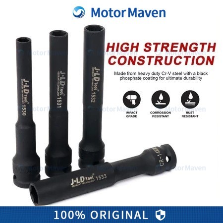 JLD 1/2" Mata Kunci Shock Extra Panjang 130mm Impact Kunci Socket Impact sok Impact wrench Mata