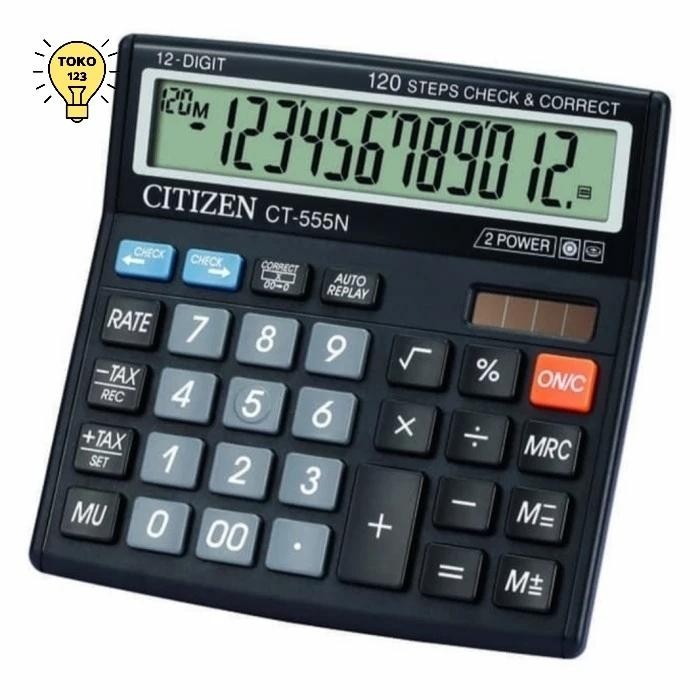 Kalkulator Citizen CT-555N 12 Digit Besar Calculator Meja Dagang Kantor Murah Makassar