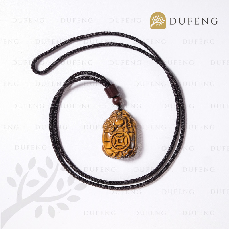 Tiger Eye Turtle Pendant | Liontin Kura Tiger Eye | Tiger Eye Crystal