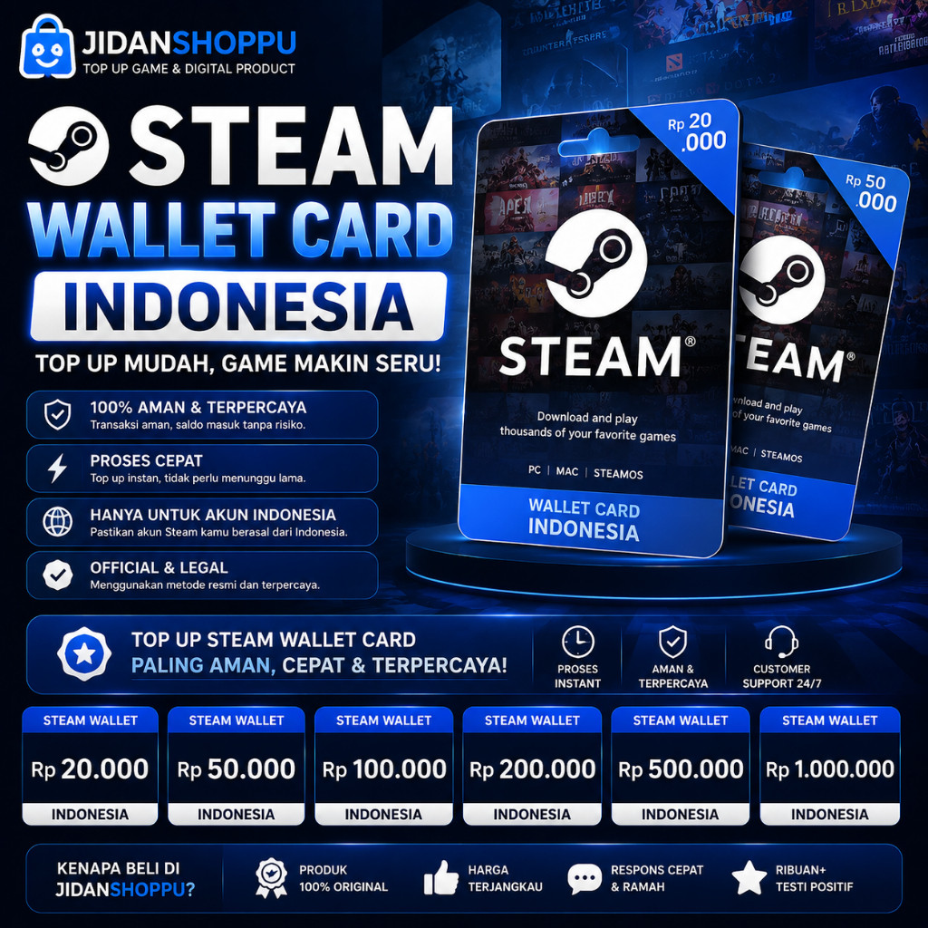 [SWC] SWC IDR INDONESIA 45 - 600 Gift Card Wallet Steam Wallet Steamgift BY JIDAN SHOPPU | JIDANSHOP