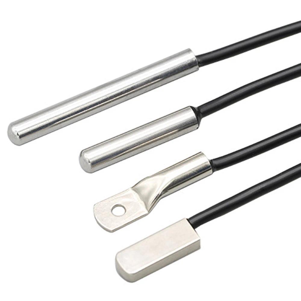DS18B20 Sensor Suhu Probe 304 Stainless Steel 6*30MM OD 3.0MM Kabel Sensor Tahan Air Tahan Debu Panj