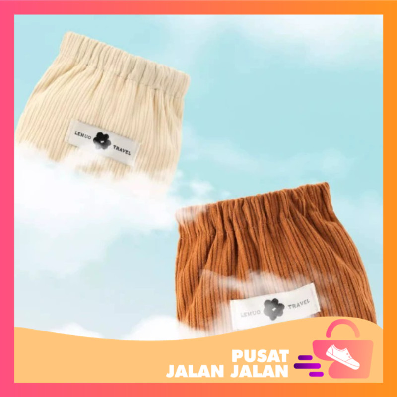 Pusat Jalan Jalan T6844 Tas Makeup Mini / Pouch Dompet Solid Bahan Corduroy / Lipstick Koin Magnet S