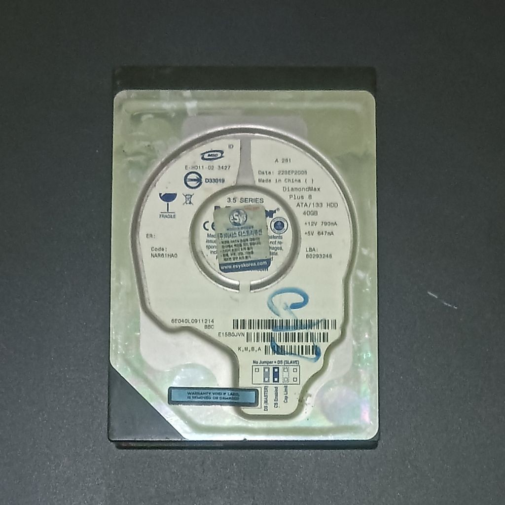 Hardisk 40GB ide ata buat komputer jadul normal
