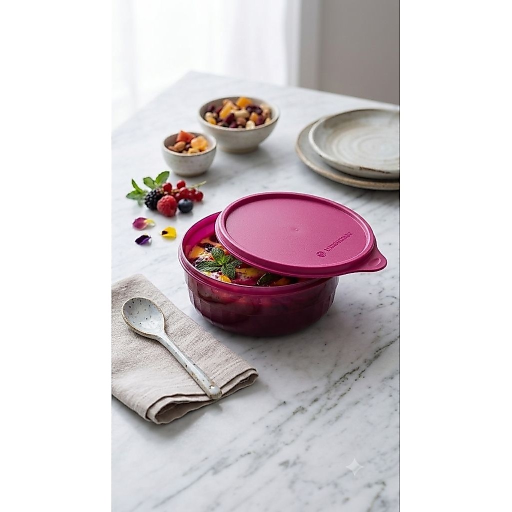 tupperware watercolor individual bowl - magenta - mangkok kristal wtc tupperware new @L
