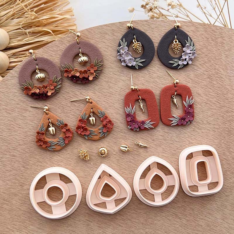 

Basic Donut Polymer Clay Cutters Earring Cutter Fall Autumn 14K Gold Plated Charms Polymer Clay Tools Polymer Clay Charms