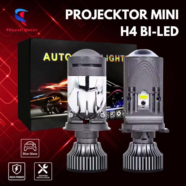 Lampu LED H4 Proyektor HYPERBOLOID Biled Mobil V9 Projie Mini Lens