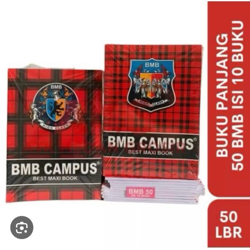 

Buku Tulis BMB/BMC Campus 50 Lembar (1 Pack isi 10 Buku)/ Buku Tulis Murah dan Berkualitas