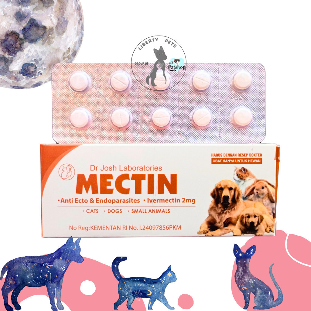 Mectin Ivermectin 2mg Obat Anti Parasit Untuk Kucing Anjing dan Hewan Kecil (1 Tablet)