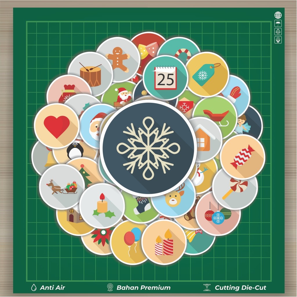 

HOT 50 PCS STIKER Stiker Christmas Flat Icons Stiker Fashion Cars Decal Dingin Kartu Album Custom Vinyl Anti Air- Sticker Aesthetic Buku Journal Koper Casing HP Tablet Laptop Helm Motor Botol Minum