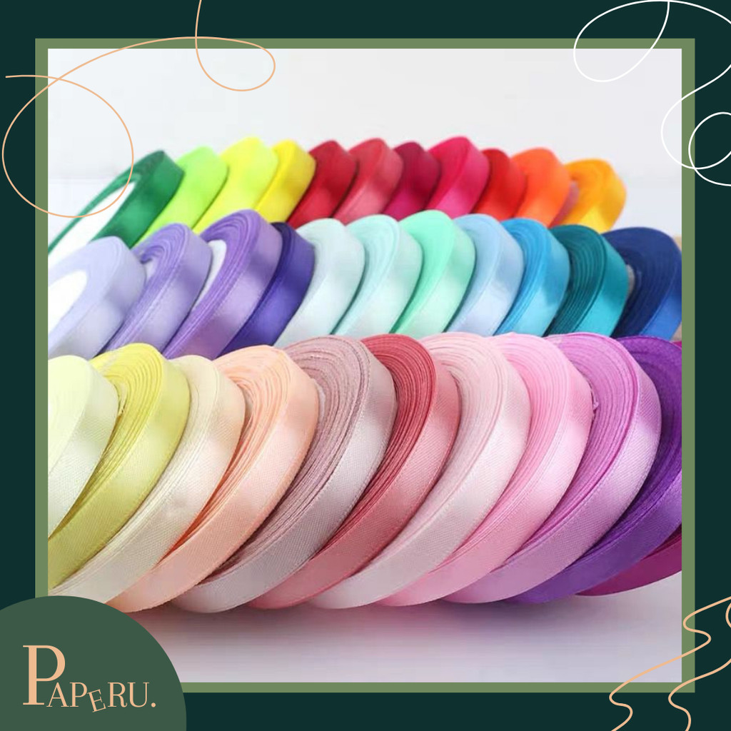 

[PAPERU] Silk Ribbon 1 cm Pita Satin Per Roll Pita Kado Pita Souvenir Hampers Pita Premium