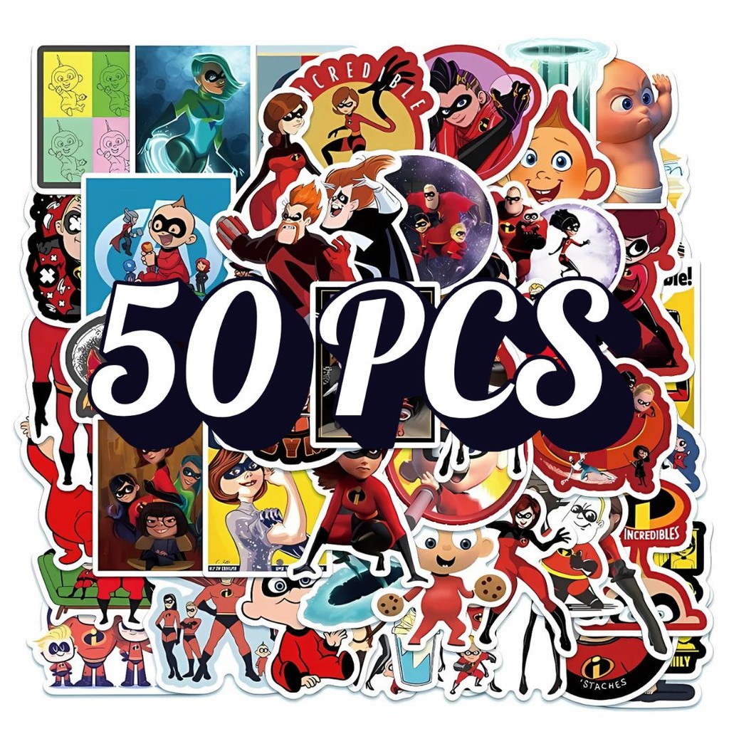 

Stiker Lucu The Incredibles – Kartun Superman Family, Anti Air Waterproof Decal Motor Helm Laptop HP Botol Minum Koper Buku Journal
