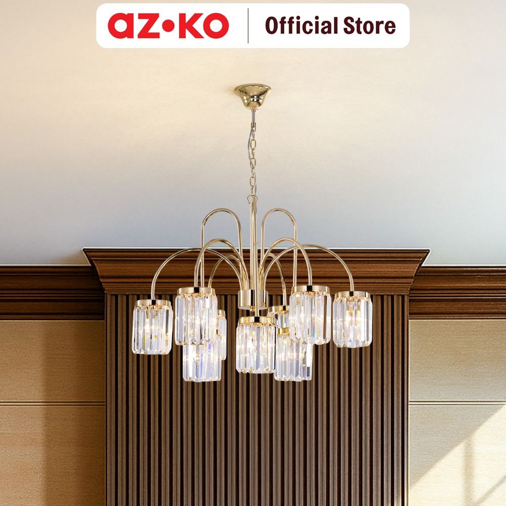 AZKO Eglare Rhys Lampu Gantung 9l - French Gold Hanging Lamp Decorations Lighting Plafon Light Decor