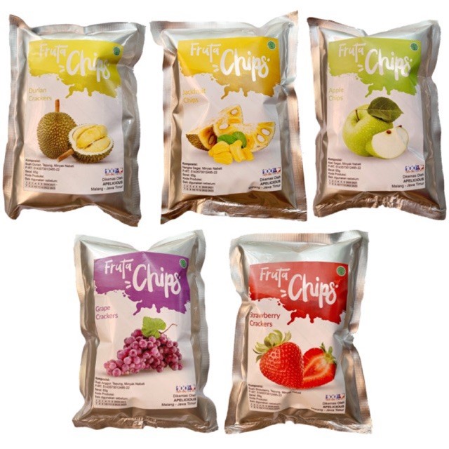 

[ TERLARIS ] APELICIOUS Keripik Buah / Kripik Sayur Krupuk Buah Apel Nangka Mangga Fruta Cemilan khas Malang 50gr AV