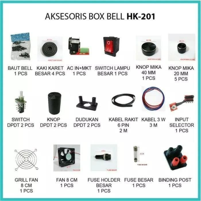 (BACA DESKRIPSI) Aksesories Box Bell HK-201 / aksesoris box bell HK 201