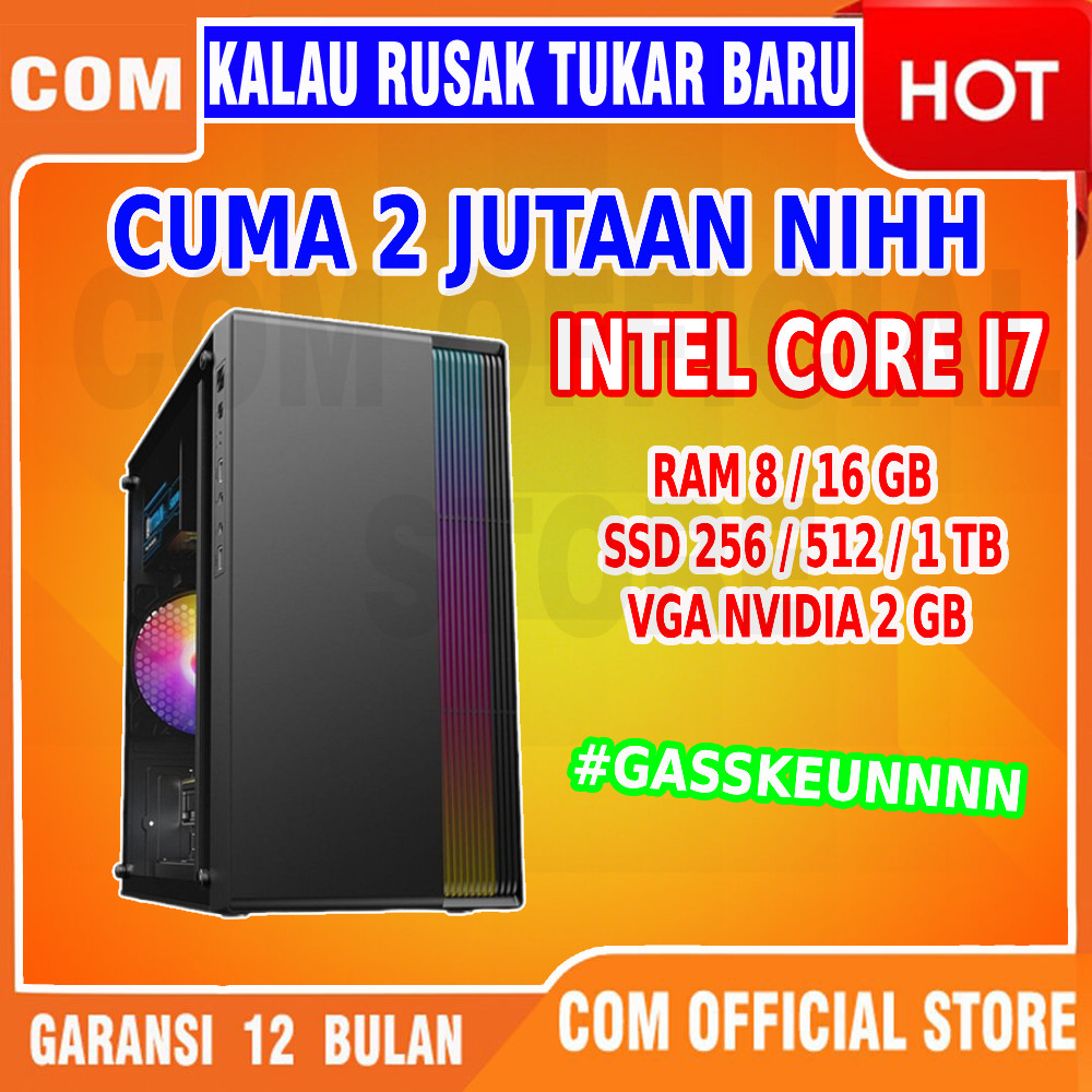 komputer lengkap cpu pc computer CORE I7 RAM 8GB rakitan kantor KOMPLIT SIAP PAKAI GARANSI 2 TAHUN