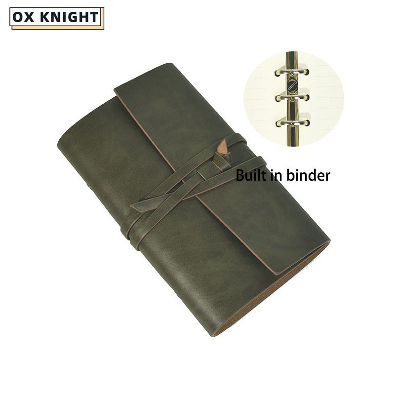 

Retro imitation leather A6 loose leaf notebook imitation crazy horse leather business notebook detachable loose leaf folder