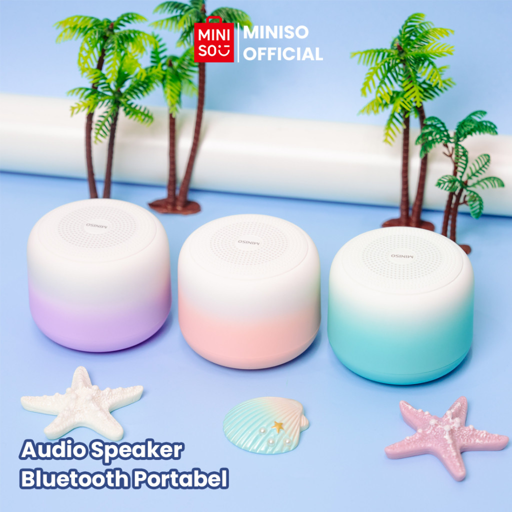 New MINISO Speaker Bluetooth Wireless Gradient 800mah Bass Surround 360° 12 Jam Speaker PortablePrem