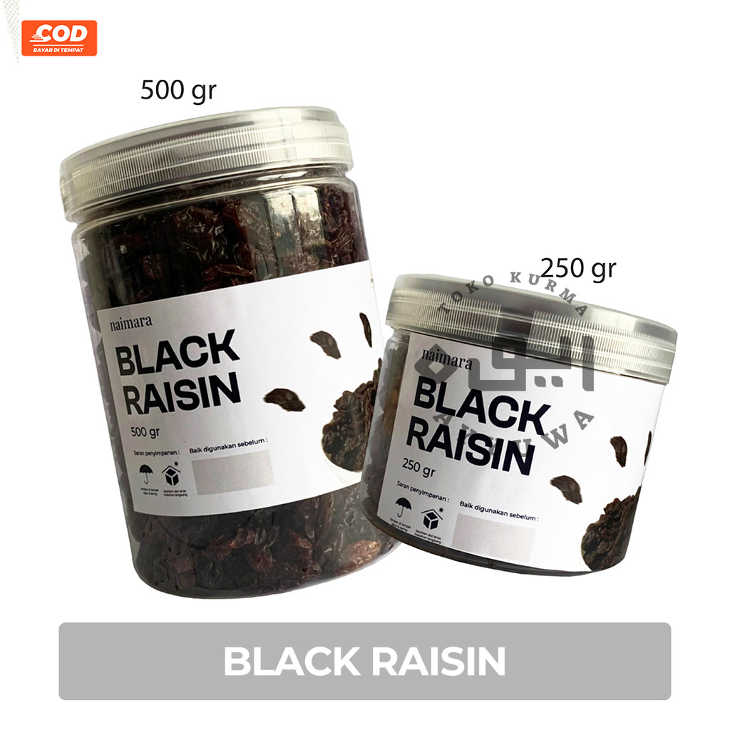

KISMIS BLACK RAISIN KEMASAN 250GR DAN 500GR / KISMIS HITAM MANIS PREMIUM