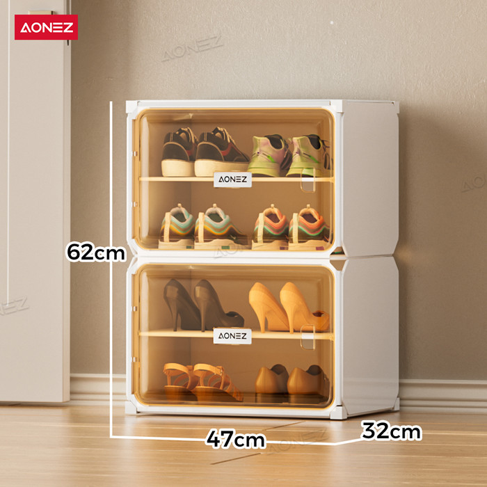 AONEZ Lemari sepatu besar pria rumah minimalis Transparan Anti Debu-20 layers dapat digunakan untuk 
